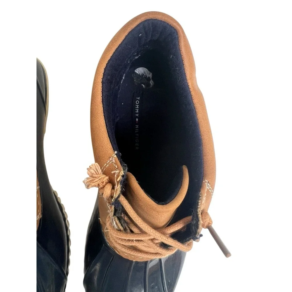 Tommy Hilfiger Womens‎ Ankle Duck Boots Size 9 Lace Up Rain Outdoors T Wheat